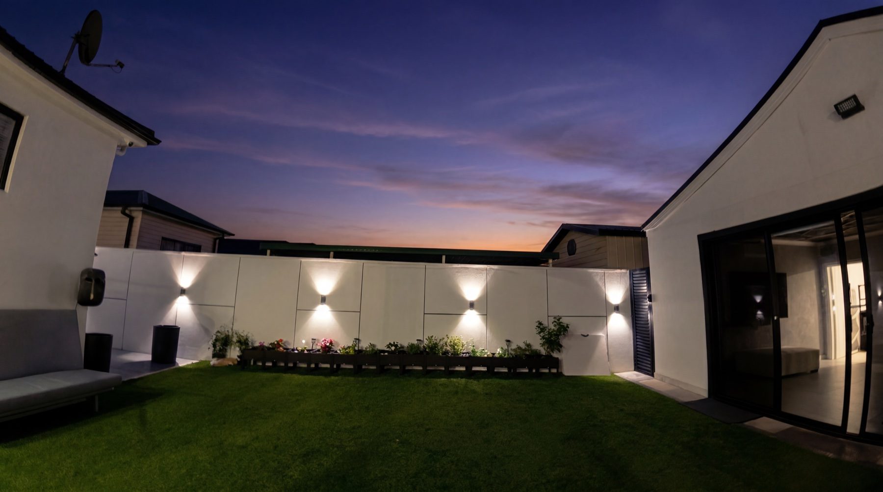Courtyard at dusk